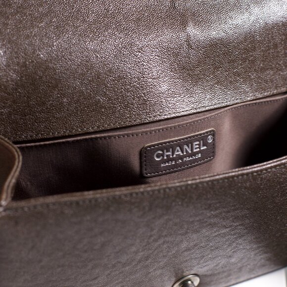 Chanel Caviar Chocolate Brown Quilted Medium Boy Bag - Picture 10 of 12